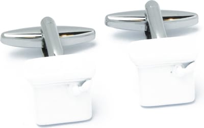 Manchetknopen - Stortbakken Toilet Wit Emaille