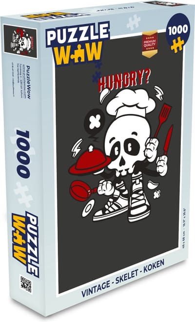 Puzzel Vintage - Skelet - Koken - Legpuzzel - Puzzel 1000 stukjes volwassenen