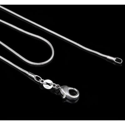 Breedte 1mm 925 Zilveren Slangenketting Halsketting Lengte 40cm-80cm Voor DIY Sieraden Maken Ketting voor Hanger Halsketting Armband 80cm black