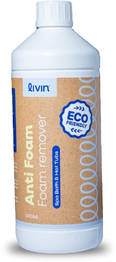 LIVIN' Anti Foam - Whirlpool - Schuimverwijderaar Spa - Anti Foam Jacuzzi - Anti Schuim Jacuzzi - Schuimverwijderaar Jacuzzi - Foam Down - Jacuzzi Onderhoud - Gebruiksvriendelijk - Zeer snel effect - 1 Liter
