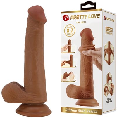 Pretty Love - Tallen - Sliding Skin Realistische Dildo - 22 cm - Bruin