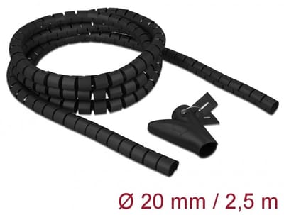 Delock 18836 Ribbelbuis Polyethyleen Zwart flexibel (Ø x l) 20 mm x 2.5 m 1 stuk(s)