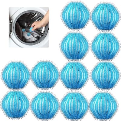 12-delige veilige wasmachine-reinigingsset voor huisdierenhaar, inclusief zeer efficiënte pluizenballen en pluizenverzamelaar, pluizenfilter en praktische accessoires voor wasverzorging - Wasmachine-accessoires