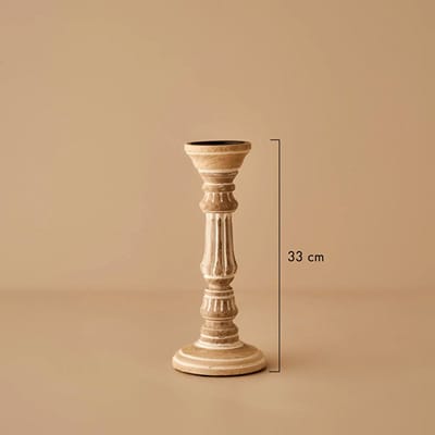 Esta Kandelaar Naturel (13,5x13,5x33 cm) - 2 stuks