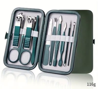 10 Stuks Luxe Manicure Set Professionele kit van roestvrijstaal Nagelverzorging met reiskoffer manicure/pedicure