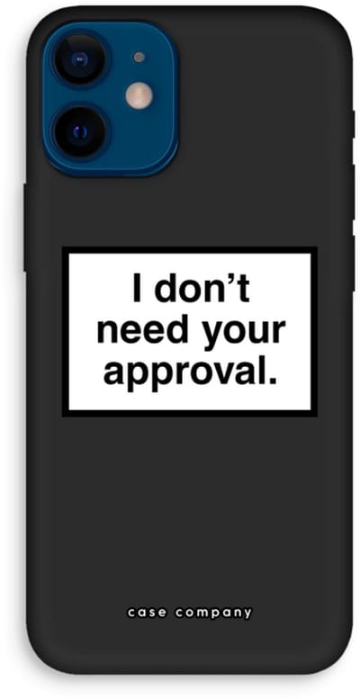 Case Company® - Hoesje geschikt voor iPhone 12 mini hoesje - Don't need approval - Biologisch Afbreekbaar Telefoonhoesje - Bescherming alle Kanten en Schermrand