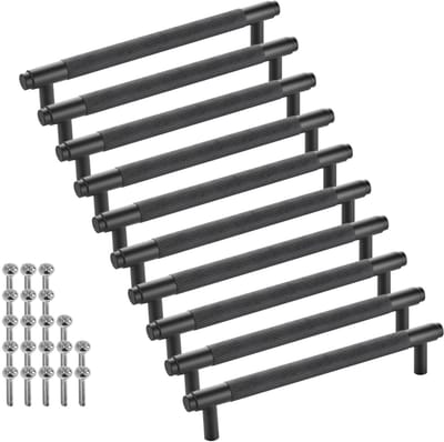 SOTECH 10 stuks meubelgrepen BLACKLINE VIII BA 160 mm mat zwart (lengte 192 mm, diameter 14 mm, hoogte 35 mm) keukengrepen van aluminium