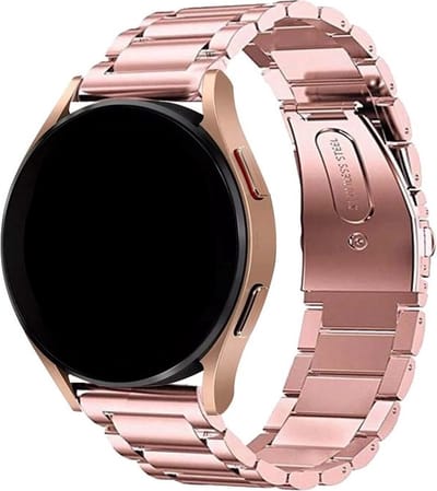 Stravo 22mm Stalen schakel bandje - Geschikt voor Samsung Galaxy Watch 3 45mm / Galaxy Watch 46mm / Gear S3 Classic & Frontier - Polar Vantage M / M2 / V3 / Grit X - Garmin Vivoactive 4 - RVS horlogebandje voor Huawei GT 6 46mm / Amazfit - Roze