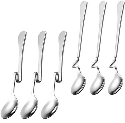 Koffielepel - 6 Stuks - Theelepel met lange steel - RVS - Honinglepel - Bestek - Theelepels - Dessertlepels - 17.4×2.6cm - Zilver