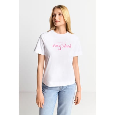 Rich & Royal Easy Fit T-shirt Long Island Organic White Size: XS | T-Shirts Outlet | Dames | Roze