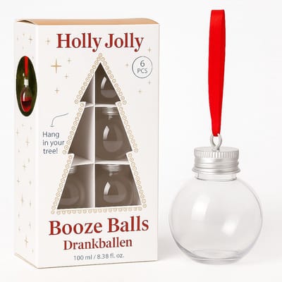 Allecto - Vulbare Kerstballen - Decoratieve Kerstdecoratie - 100 ml - Rood Lint - 6 Stuks - Geschikt voor Kerstversiering - Kleur Rood