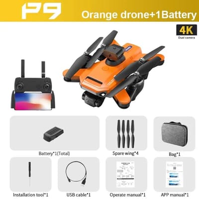 Nieuwe P9 UAV HD Dual Camera Professionele vierzijdige obstakelvermijding Luchtfotografie Optische stroom Elektronisch bestuurde quadcopter 1 battery