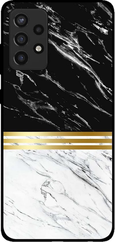 Smartphonica Telefoonhoesje voor Samsung Galaxy A72 marmer look - backcover marmer hoesje - Zwart Wit geschikt voor Samsung Galaxy A72