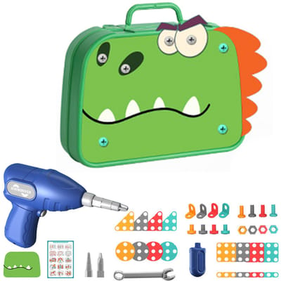 Kinderen Boor Schroef Moer Puzzels Speelgoed Rollenspel Gereedschap Boorset Demontage Montage Kinderen Boor 3D DIY Puzzel Speelgoed Set Voor Jongen green