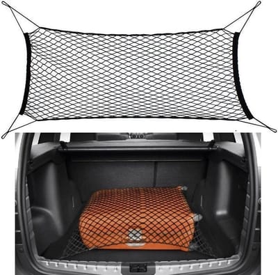 LOUZIR Universeel Auto Kofferbak Bescherming Net - Bagagenet Organizer - Kofferbaknet Beschermer - XL Zwart