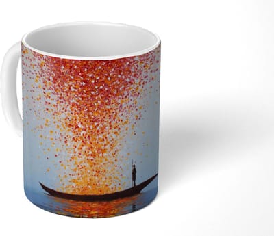 Mok - Koffiemok - Wolk - Confetti - Boot - Wateroppervlakte - Mokken - 350 ML - Beker - Koffiemokken - Theemok