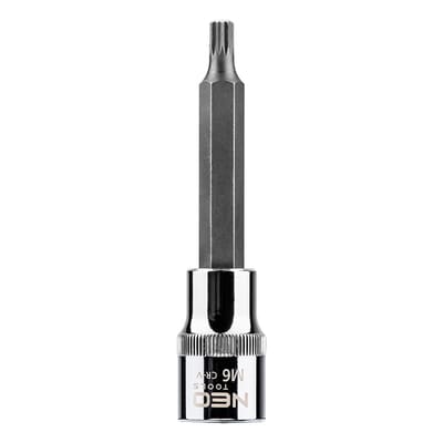 Neo Tools Fijne Torx Dop M6 100mm 1/2 Aansluiting S2 Staal TUV M+T