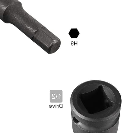 Impact Hex Bit Socket 1/2" Drive H9 (9mm) - Premium CR-MO Stalen Bits voor Moment Sleutel, Ratelsleutel en Klopboormachine - 78mm Lengte voor Optimale Kracht