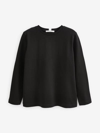 Next - Dames - Dik T-shirt met lange mouwen en ronde hals - Zwart
