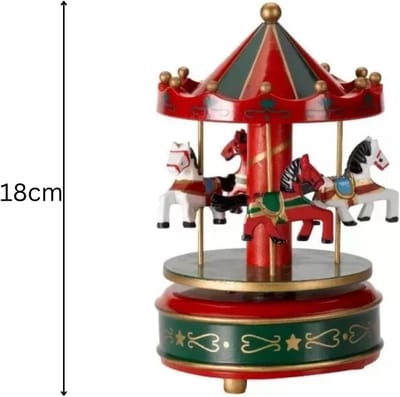 Muzikale Kerstscène Draaiend Dorp Ornament met Licht en Mechanische Muziekdoos
