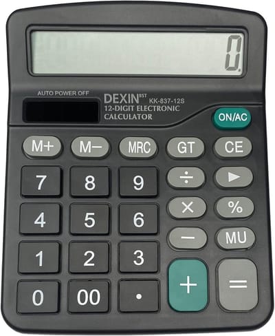 Desktopcalculator met 12-digit LCD-display en grote knoppen voor kantoor, thuis en school