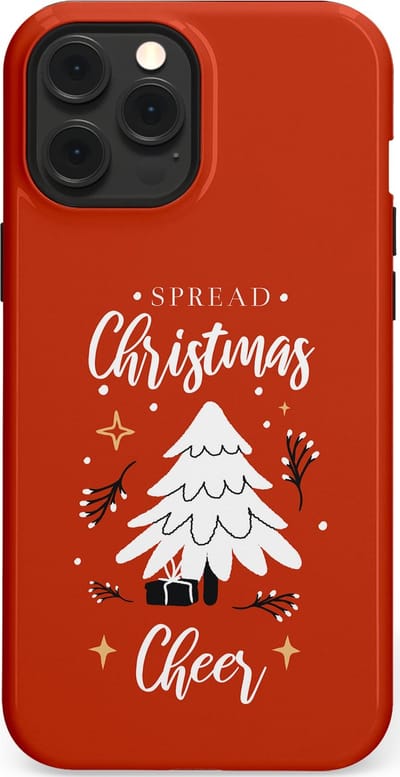 Casetastic hoesje geschikt voor Apple iPhone 12 Pro Max - MagSafe - Dubbellaagse bescherming - Verspreid het Kerstfeest - Fashion Case - Terracotta
