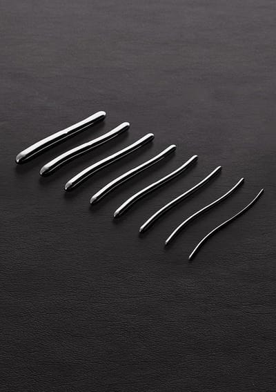 Shots - Steel Hegar Sound Double End Dilator - 8 Pieces silver