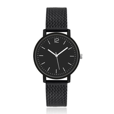 LGT JWLS Dameshorloge met Silicone Band - Zwarte Band en Uurwerk, Witte Uuraanduiding en Wijzers
