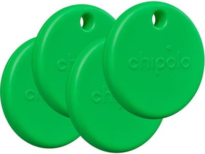 Chipolo POP - Bluetooth Tracker & KeyFinder - Werkt met Apple Find My & Android Find My Device - Tracker Apple iPhone & Android - 120 dB - Groen - 4 Pack