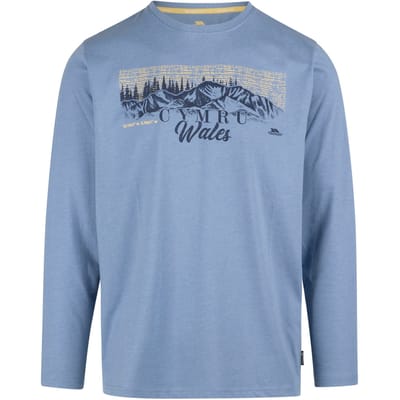 Trespass Heren Kulam Bedrukt T-shirt met lange mouwen (Denim Blue Marl)