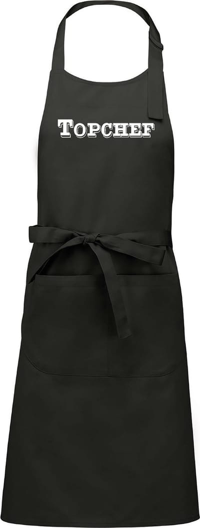 Mijncadeautje - Keuken- en Barbecueschort - Topchef - nr.1 - Tekstschort - Verjaardag - Humorschort - Chique grijs