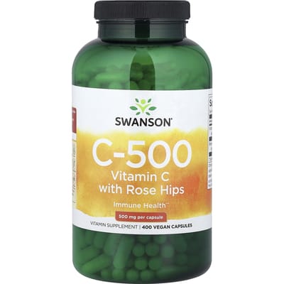 C-500, Vitamine C met Rozenbottel, Plantaardige Capsules 400