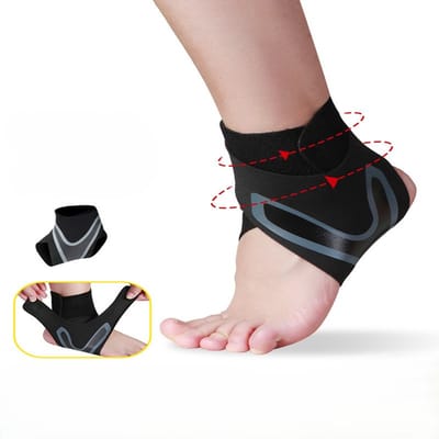 Enkelbrace - Enkel Brace – Comfortabel Bij Alle Sporten - Enkelbandage - Geschikt voor Heren en Dames - Zwart - LOUZIR