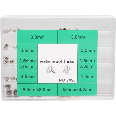 Horlogekronen Onderdelen Waterdicht Roestvrij Staal Platte Kop Precisie Horloge Reserve Reparatie Kronen met blue