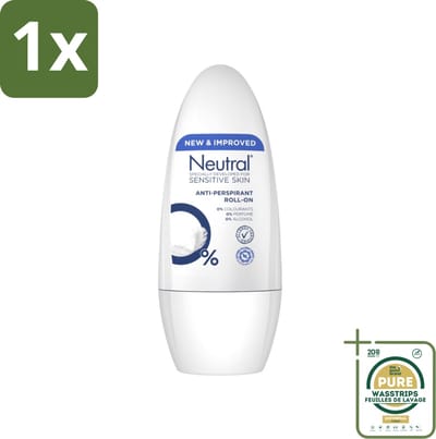 1 x Neutral - Deodorant Roller - Gevoelige Huid - Anti-perspirant - 0% Parfum, Kleurstof & Alcohol - 50 ml- Gevoelige Huid - Anti-perspirant - Deodorant Roller - Biologisch Afbreekbaar - Milieuvriendelijk