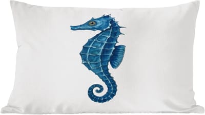 Sierkussens - Kussentjes Woonkamer - 60x40 cm - Zeepaardje - Staart - Blauw