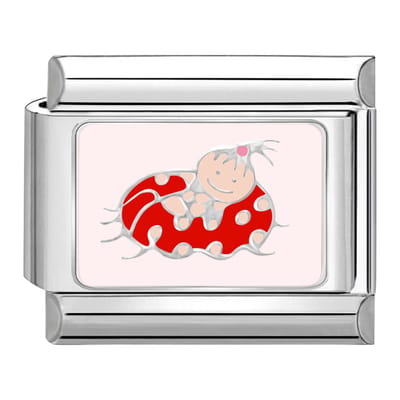 Quiges - Schakel - Bedel - 9mm - charms - Meisje in zwempak - Geschikt voor - armband - Schakelarmband - italy bedels armband