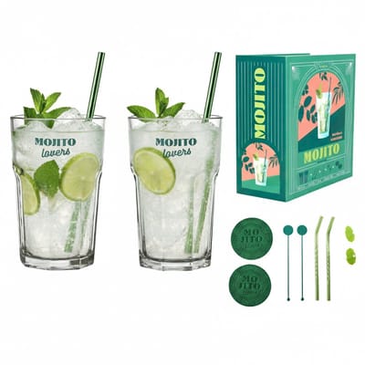 Cook Concept Mojito Cocktail Giftset - 10-delig - luxe cadeauset - glazen - vaderdag / moederdag