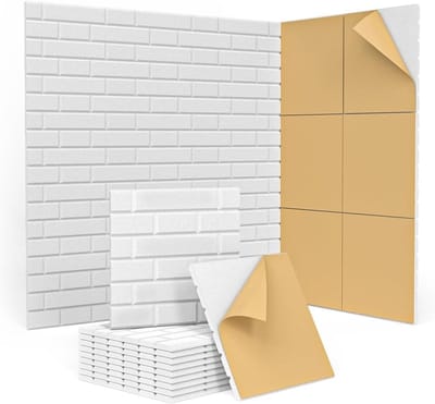 Akoestische panelen 1,2 cm dik, baksteenvormig, geluidsabsorberend - Opnamestudio - Slaapkamer - Gameroom - 10 stuks - Wit.