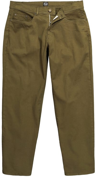 STHUGE - Heren - broek extra wijde Baggy Fit twill 5-pocket tot 72 - Dennengroen - Maat 52