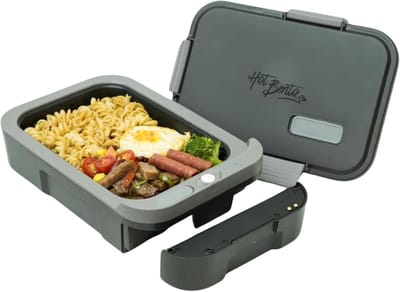 Verwarmbare Lunchbox - Elektrische Maaltijdbox - Warme Lunch Onderweg - Verwijderbare Batterij - 28 x 20 x 10 cm - Zwart