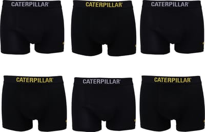 CAT Heren Boxershorts 6 Pack Effen Zwart - Maat  L