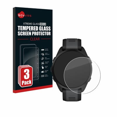 Savvies - Glas Screenprotector voor Garmin Forerunner 165 / 165 Music - Gehard Beschermglas 9H 3 Stuks