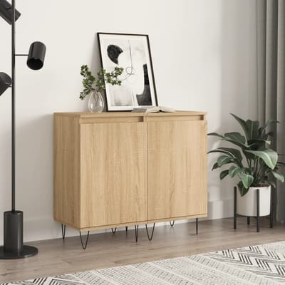 vidaXL - Dressoirs - 2 - st - 40x35x70 - cm - bewerkt - hout - sonoma - eikenkleurig
