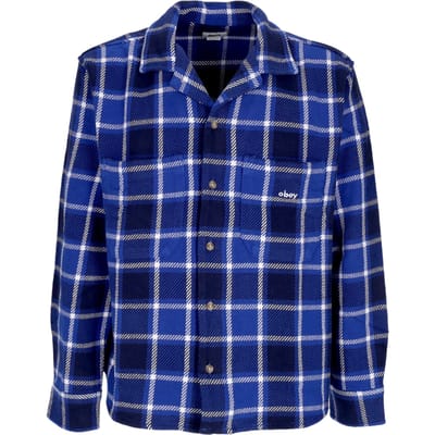 Bigwig Heren overhemd met lange mouwen Plaid Woven L/s Surf Blue Multi