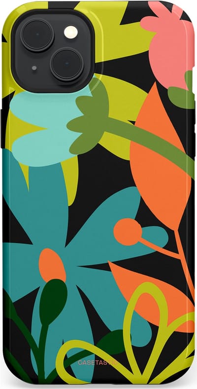 Casetastic Hoesje Geschikt voor Apple iPhone 15 Plus Magsafe - Stijlvolle Beschermende Duo-layer Case - Botanisch Feest