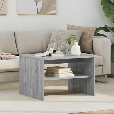 vidaXL - Salontafel - Grijs - Sonoma - 60 - x - 50 - x - 40 - cm - Bewerkt - hout