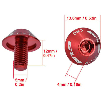 GUB G-510 2 stuks M5 * 12mm Fiets Fiets Bidonhouder Beugel Schroefbouten(Blauw)