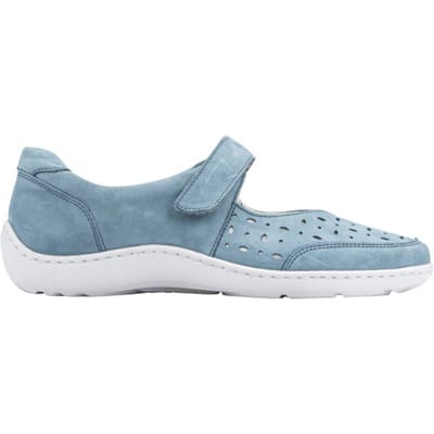 Waldläufer Dames Bandschoen - 496325-191-263 Jeansblauw - Wijdte H - Maat 7