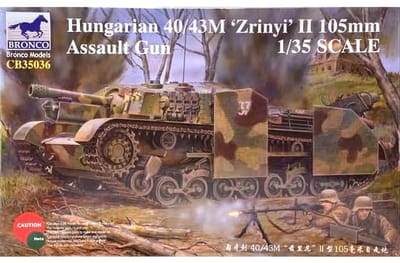 Bronco CB35036 Hungarian 40/43M Zrínyi II 105mm Assault Gun - 1:35 Schaalmodel Bouwpakket - WOII Hongaars Aanvalsvoertuig